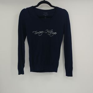 Vintage Tommy Hilfiger Navy Vneck Sweater